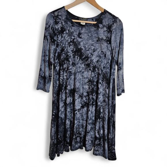 LTX Sportswear Womens Tie-Dye Boho Grunge Tunic Top Shark Bite Mini Dress Size L - Picture 1 of 11